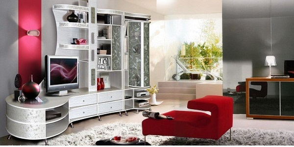 Модульная мебель для гостиной с угловым шкафом — прекрасный выход для экономии пространства