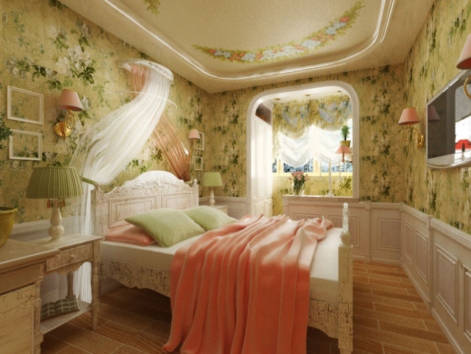 Узнайте как правильно подобрать шторы для спальни в стиле прованса в фото